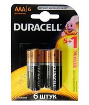 DURACELL Basic AAА Батарейки алкалиновые 1.5V LR03 6шт