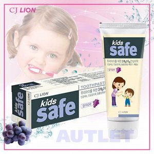 CJ Lion Детская зубная паста "Kids Safe" со вкусом винограда, от 3-х до 12 лет, 90 гр