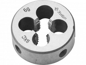 Плашка ЗУБР М10x1.5мм, плашка, сталь 9ХС, круглая ручная