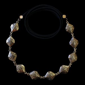 Ободок Аврора (замшевый шнур, античное золото)
