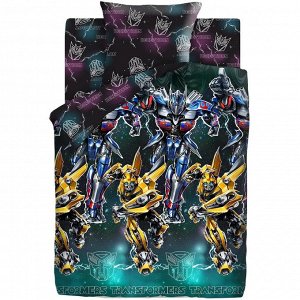 419997 КПБ 1,5 поплин "Transformers" Neon (70*70) рис. 8868+