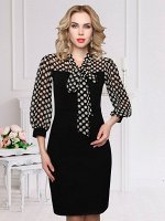 Платье Вивьен (в горошек, беж)