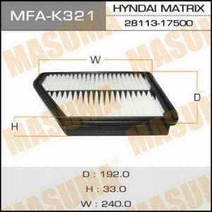 Воздушный фильтр A9315 MASUMA LHD HYUNDAI/ MATRIX/ V1500, V1600, V1800 01- (1/40)