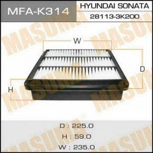 Воздушный фильтр A0499 MASUMA LHD HYUNDAI/ SONATA NF (-SEP 2006) (2004-)/ V3300 05- (1/40)