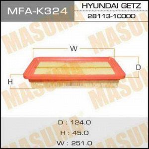 Воздушный фильтр MASUMA LHD HYUNDAI/ GETZ/ V1100, V1300, V1400, V1600 02- (1/40)