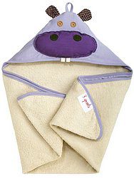Детское полотенце с капюшоном 3 Sprouts Фиолетовый бегемотик