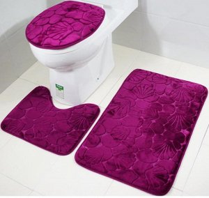 Набор ковриков "Фиолетовые камни и ракушки"
