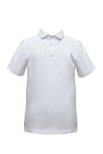 Сорочка трикотажная (поло) для мальчика  цвет:белый