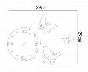 Часы-наклейка &quot;Бабочки&quot; зеркальные