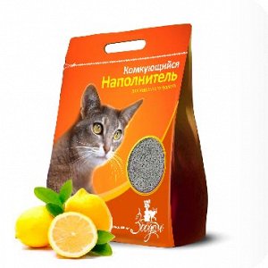 Комкующийся наполнитель для кошачьего туалета "ЗооДом", 10 л/8 кг, лимон (1/2)