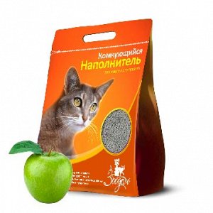 Комкующийся наполнитель для кошачьего туалета "ЗооДом", 10 л/8 кг, яблоко (1/2)