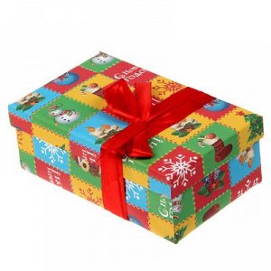 Набор для декорирования подарочной коробки "Яркий Новый год", 14 х 8,5 х 5 см   1306777