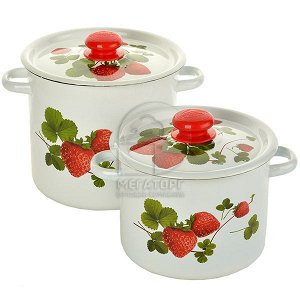 Набор посуды №20 N20B56 "Летняя ягода" с деколью на крышке 2пр(3,5л+5,5л)