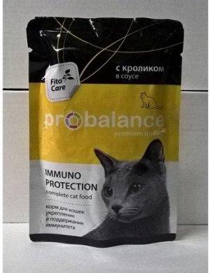 ProBalance Корм консервированный, Immuno Protection с кроликом в соусе, пауч 85 гр 1/25