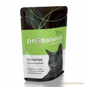 ProBalance Корм консервированный, Sensitive чувствительное пищеварение, пауч 85 гр 1/25