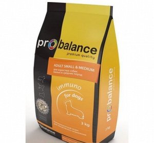 ProBalance Immuno Adult Small&Medium корм сухой для взрослых собак малых и средних пород 3 кг 1/4