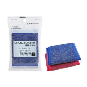 Губка "Strong Scrubber" для мытья кастрюль, сковород и чистки овощей со стальной металлической нитью (особо жёсткая) (13 х 9 х 1,5 см) х 1 шт.