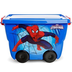 Ящик м 2550-м для игрушек "человек паук" синий *6