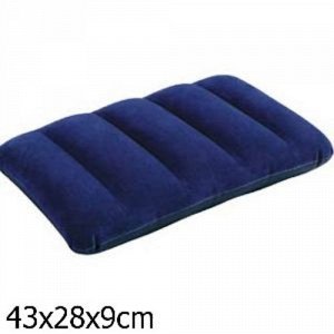 Подушка надувная флокированная 43*28*9 см синяя, кор.  тм.INTEX