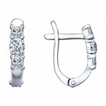 Серьги из серебра с эмалью и фианитом 94021704
