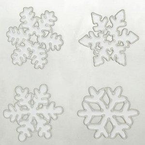 Наклейки на стекло "Белые снежинки" (набор 4 шт.)