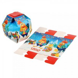 Коробка сборная фигурная "С Новым годом!"