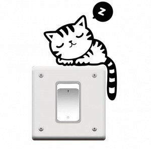 Cтикер для выключателя универсальный "Спящий котик"