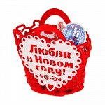 Наб. полотенец в корзинке &quot;Collorista&quot; Любви в Новом году 30х30 см-2 шт, 100% хлопок, 340 гр/м2 11
