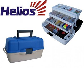 Ящик для инструментов двухполочный синий Helios