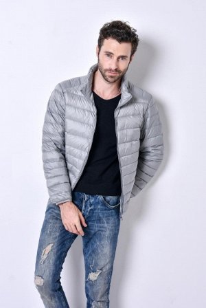 Ультралегкая мужская куртка, цвет серый металлик