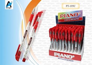 Ручка шариковая красная с резиновым держателем "PIANO", чернила на масляной основе