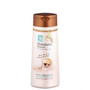Shokubutsu,  Крем-гель для душа 200 мл "Овсяное молочко и масло Ши", Oat Milk & Shea Butter, Таиланд