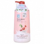 LION &quot;Shokubutsu&quot; Крем-гель для душа 500мл &quot;Вишня и молочко Хоккайдо&quot;Whitening Cherry &amp; Hokkaido Milk&quot; /12/ Таиланд