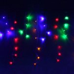 Гирлянда &quot;Бахрома&quot; Ш:1,2 м, В:0,6 м, нить силикон, LED-60-220V, контр. 8 р. МУЛЬТИ 706000