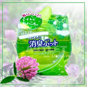 "ST" "Shoushuu Pot" Дезодорант – ароматизатор на основе желе для туалета с ароматом зелени
