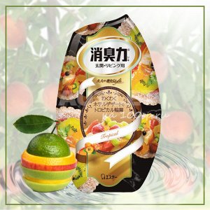 "ST" "Shoushuuriki" Жидкий дезодорант – ароматизатор для комнат c ароматом тропических фруктов, 400 мл