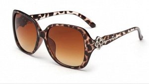 Солнцезащитные очки леопардовые со вставкой в виде ключика на дужке УЦЕНКА