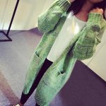 Стильный вязаный удлиненный кардиган