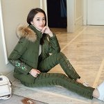 Теплый женский костюм с капюшоном