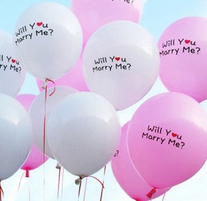 шарики Воздушный шар "Выходи за меня замуж". Цвета белый и розовый. Может быть любой. цена за 10 шт