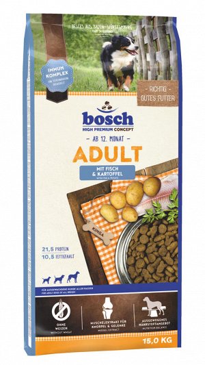 Bosch Adult с лососем и картофелем сухой корм для собак 1 кг