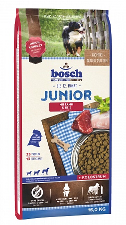 Bosch Junior с ягнёнком и рисом сухой корм для щенков 1 кг