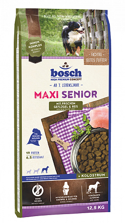 Bosch Maxi Senior с птицей и рисом сухой корм для собак 12,5 кг