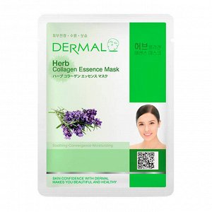 Dermal Коллагеновая маска-салфетка с целебными травами Herb Collagen Essence Mask