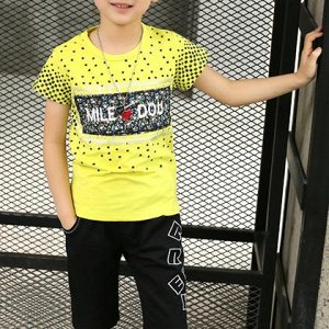 Костюм Летний трикотажный костюм для мальчика футболка и бриджи - основная одежда для мальчиков.