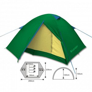 Палатка Larsen A3 зеленый/голубой  N/S (772) 230*290*130 см