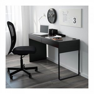 МИККЕ Письменный стол, черно-коричневый