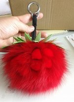 арт. 14.8 Брелок клубника, искусственный мех длина волоса 13 см цвет КРАСНЫЙ