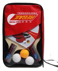 Набор для настольного тенниса: 2 ракетки + 3 мяча цвет: КРАСНЫЙ