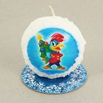 Символ года 2017 Свеча заснеженная &quot;Петушки&quot; МИКС   1487465